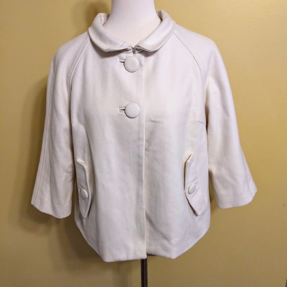 BB Dakota wool blend winter white coat sz medium